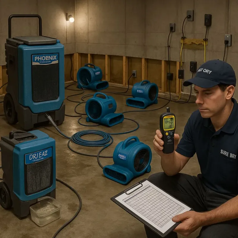 Structural Drying and Dehumidification process in East Naples, FL
